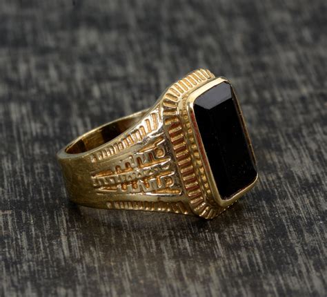 black onyx pinky ring